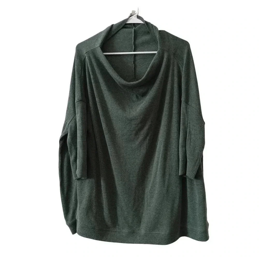 Umgee Green Oversized Large 3/4 Sleeves Top Blouse